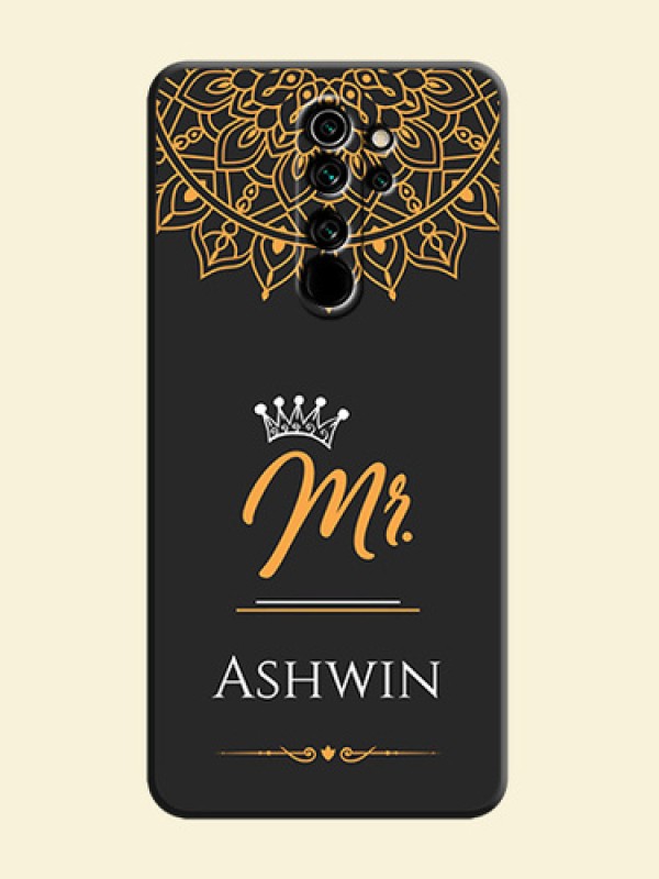 Mr Name with Floral Design  on Personalised Space Black Soft Matte Cases - Redmi Note 8 Pro