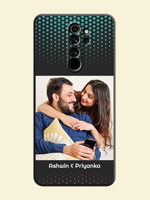 Faded Dots with Grunge Photo Frame and Text on Space Black Custom Soft Matte Phone Cases - Redmi Note 8 Pro