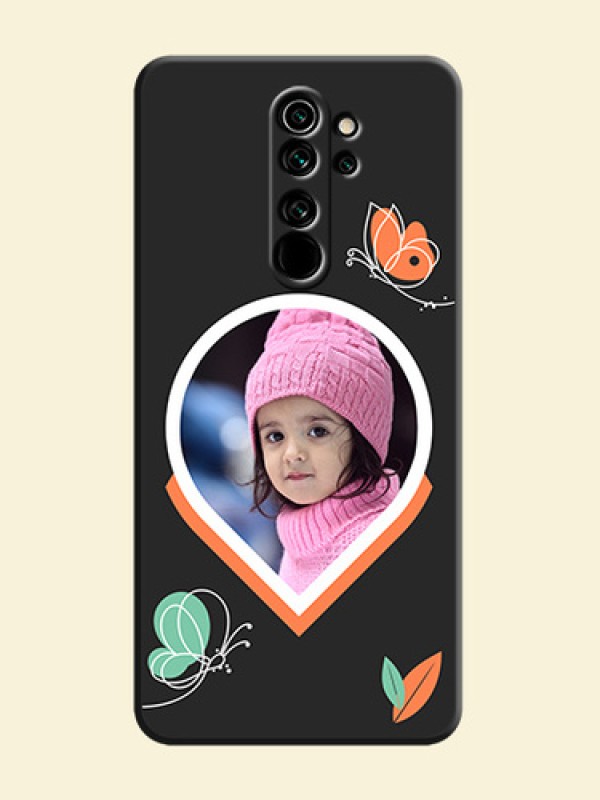 Upload Pic With Simple Butterly Design On Space Black Personalized Soft Matte Phone Covers -Xiaomi Redmi Note 8 Pro