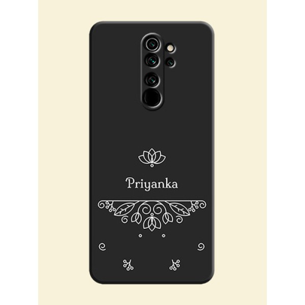 Lotus Garden Custom Text On Space Black Personalized Soft Matte Phone Covers -Xiaomi Redmi Note 8 Pro