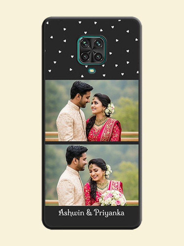 Miniature Love Symbols with Name on Space Black Custom Soft Matte Back Cover - Redmi Note 9 Pro Max