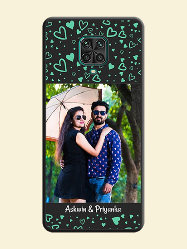 Sea Green Indefinite Love Pattern on Photo on Space Black Soft Matte Mobile Cover - Redmi Note 9 Pro Max