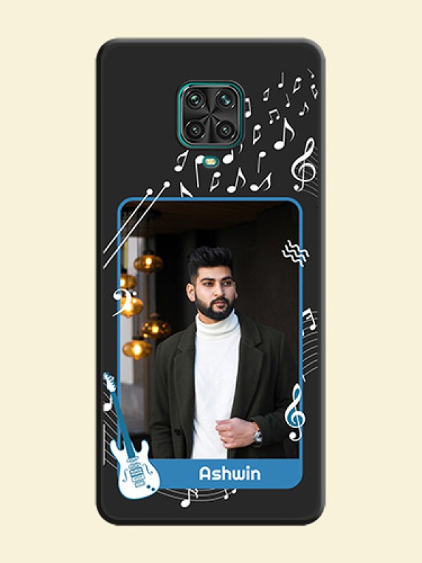Musical Theme Design with Text on Photo on Space Black Soft Matte Mobile Case - Redmi Note 9 Pro Max