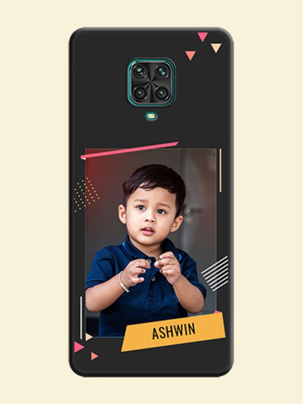 Photo Frame with Triangle Small Dots on Photo on Space Black Soft Matte Back Cover - Redmi Note 9 Pro Max