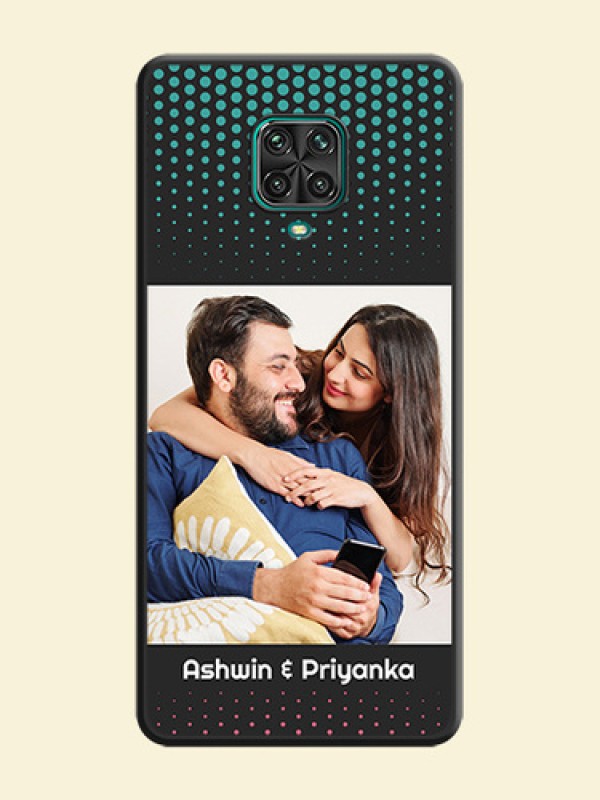 Faded Dots with Grunge Photo Frame and Text on Space Black Custom Soft Matte Phone Cases - Redmi Note 9 Pro Max