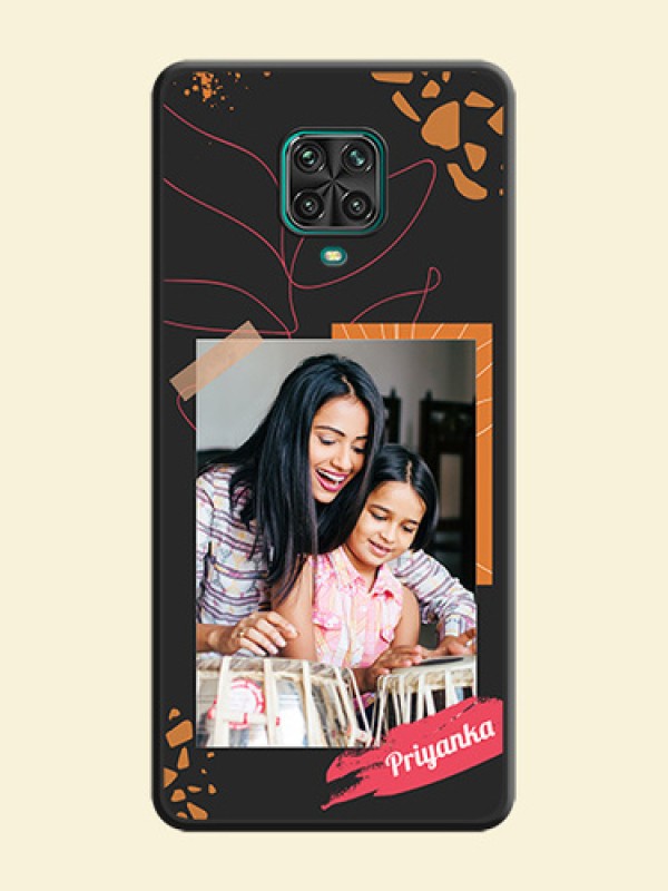 Orange Photo Frame on Space Black Custom Soft Matte Phone Back Cover - Redmi Note 9 Pro Max