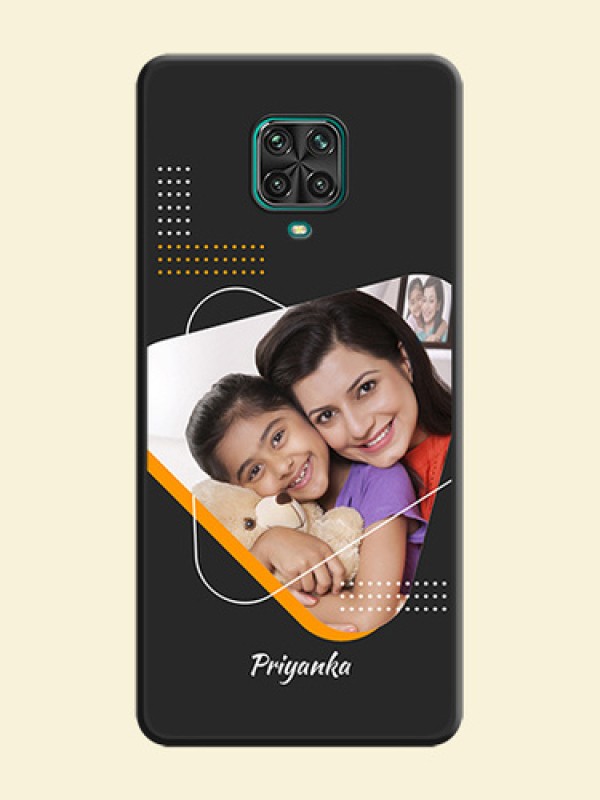 Yellow Triangle on Photo on Space Black Soft Matte Phone Cover - Redmi Note 9 Pro Max