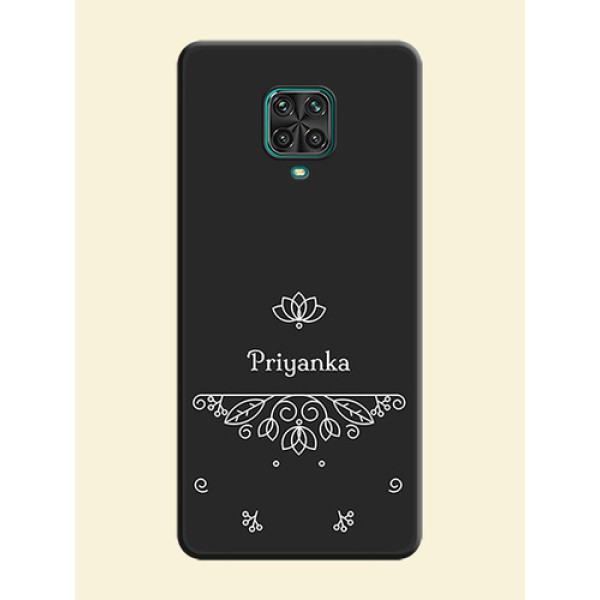 Lotus Garden Custom Text On Space Black Personalized Soft Matte Phone Covers -Xiaomi Redmi Note 9 Pro Max