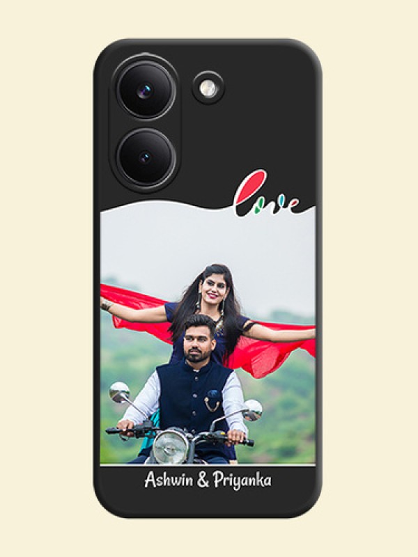 Fall in Love Pattern with Picture on Photo On Space Black Custom Soft Matte Mobile Back Cover - Xiaomi Redmi Turbo 5