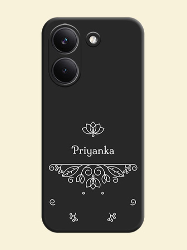 Lotus Garden Custom Text On Space Black Custom Soft Matte Mobile Back Cover - Xiaomi Redmi Turbo 5
