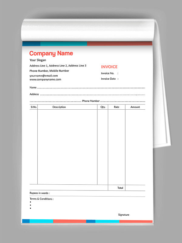 Professional Bill Book Design