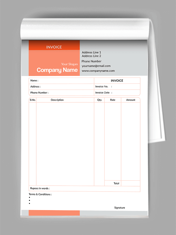 Professional Bill Book Design