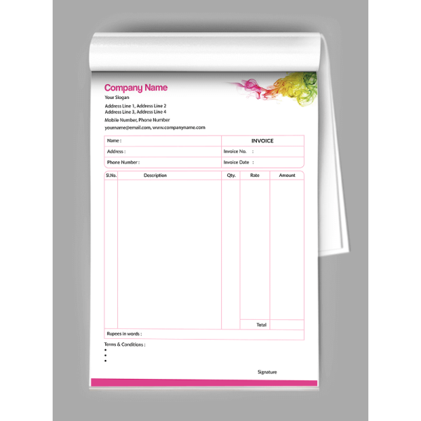 Premium Paint Shop Bill Book Design