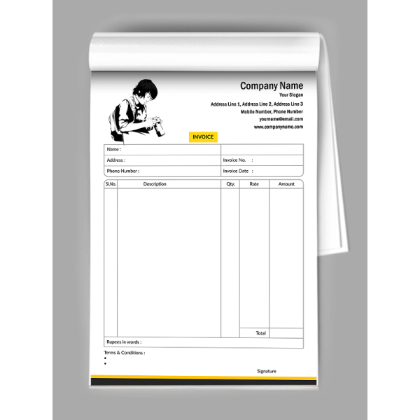 Photography Bill Book Design