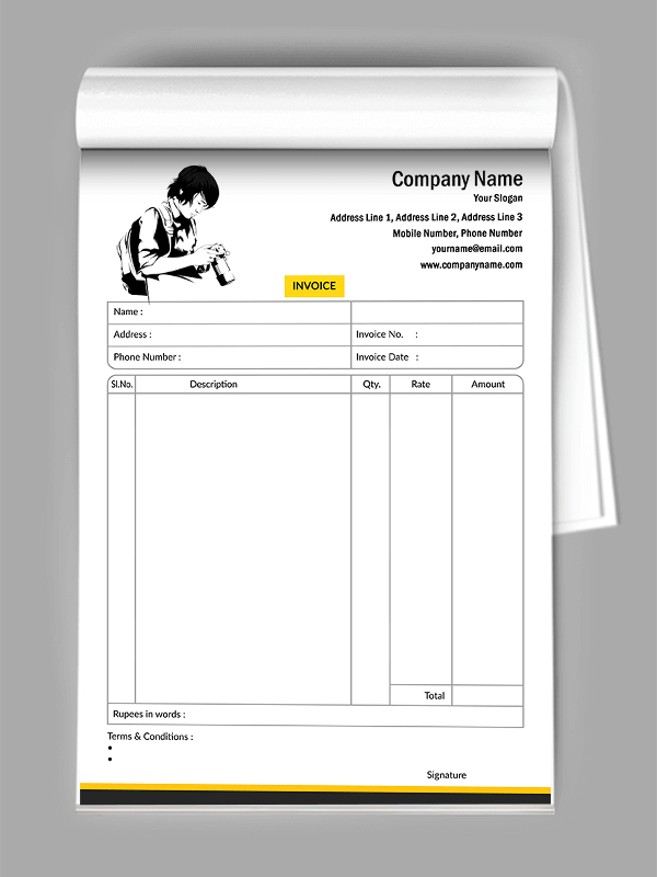 Photography Bill Book Design