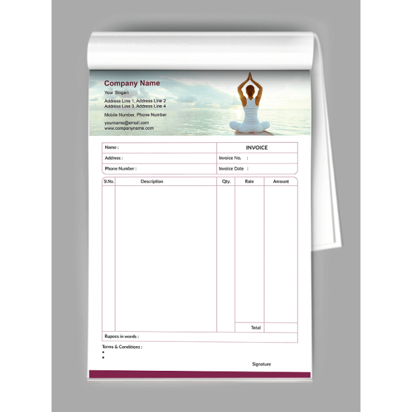 Yoga  Bill Book Design