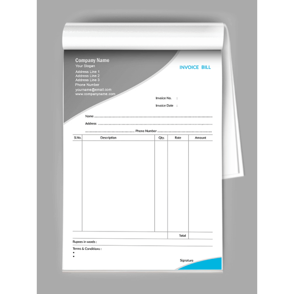 Professional  Bill Book Design