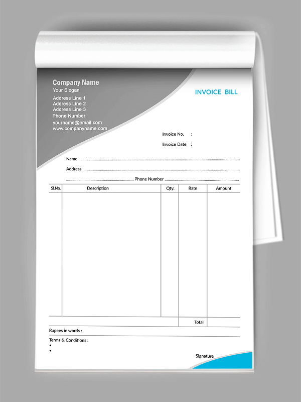 Professional  Bill Book Design