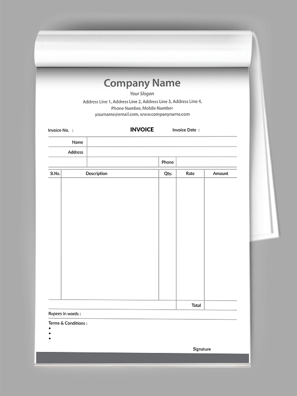 Consultancy  Bill Book Design