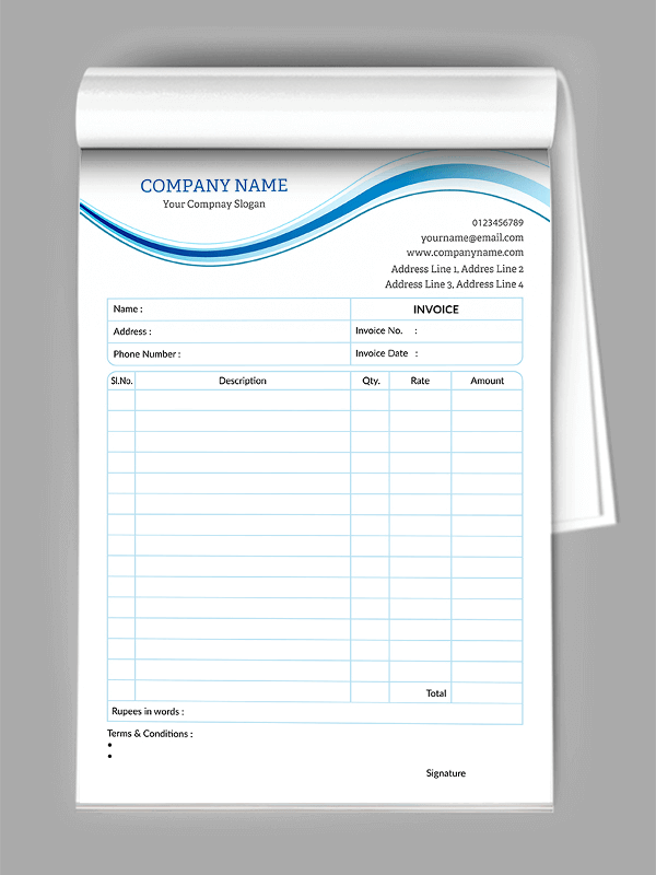 Professional  Bill Book Design