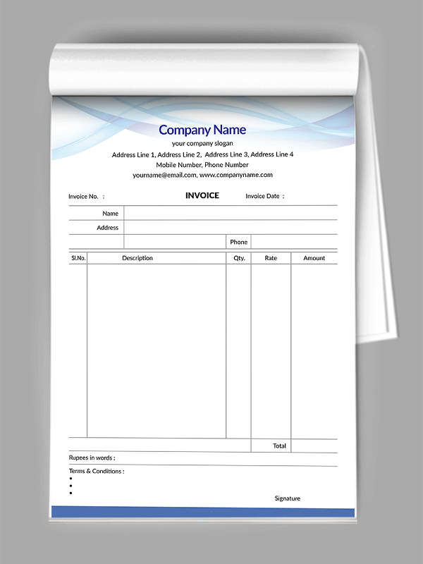 IT Company  Bill Book Design
