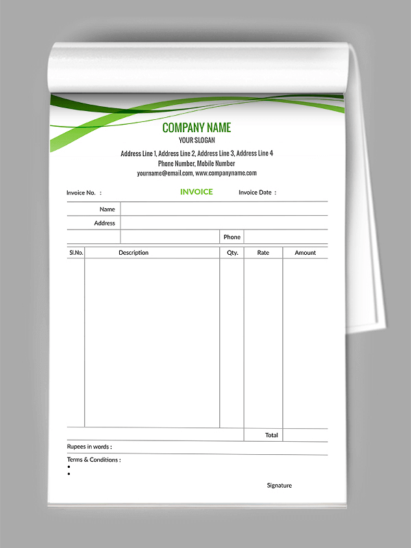 Professional Bill Book Design