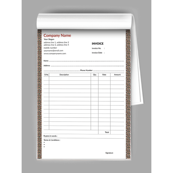 Florist Bill Book Design