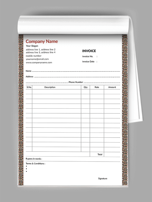 Florist Bill Book Design