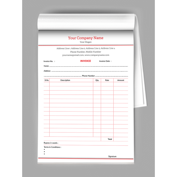 Professional  Bill Book Design