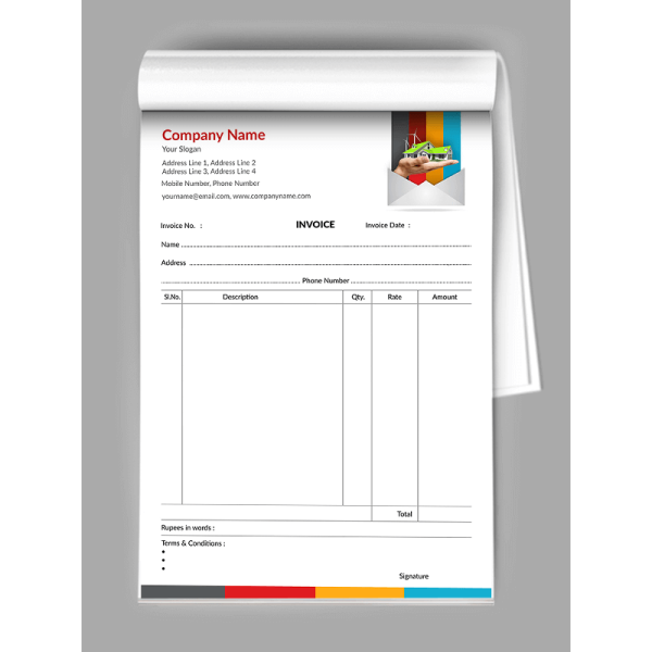 Construction Company  Bill Book Design