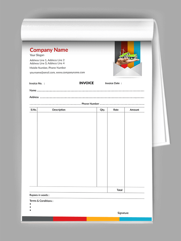 Construction Company  Bill Book Design