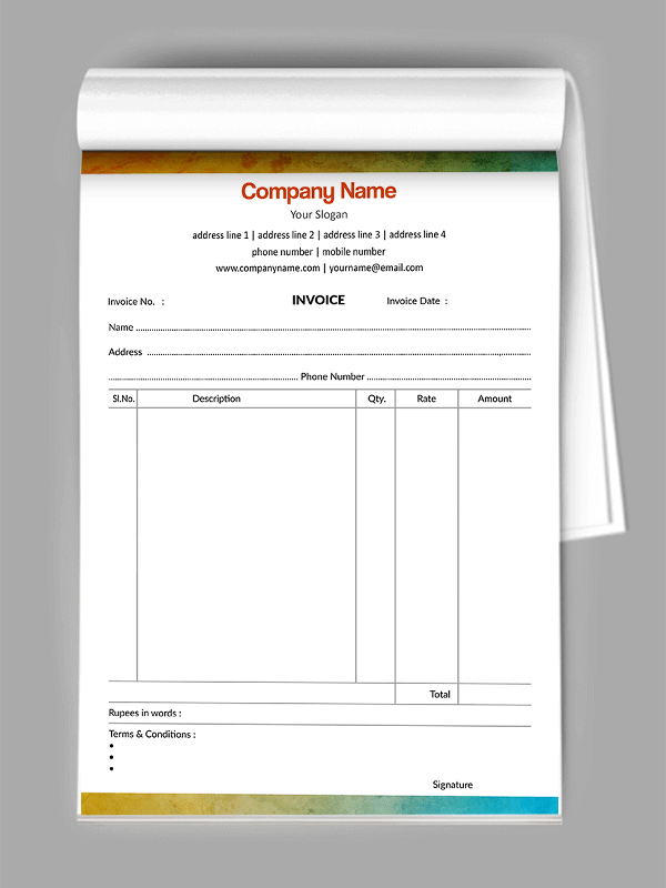 Premium  Bill Book Design