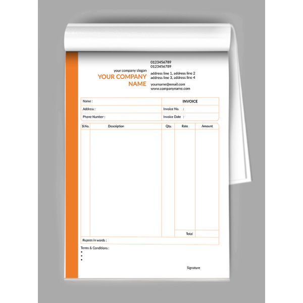 Professional  Bill Book Design