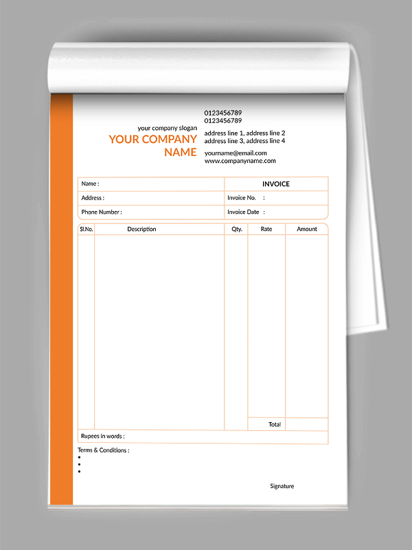 Professional  Bill Book Design