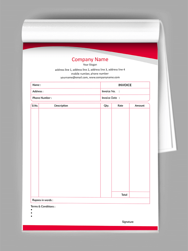 Premium  Bill Book Design