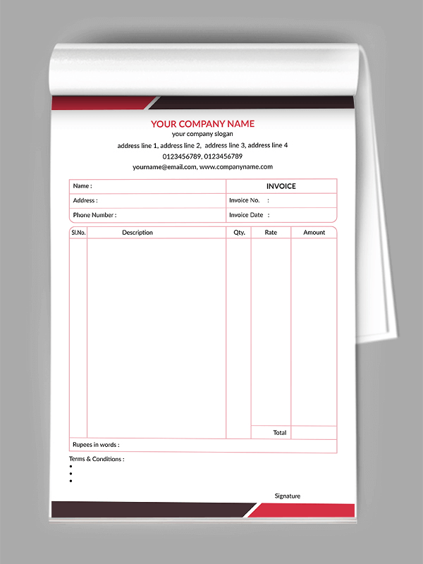 Simple Bill Book Design