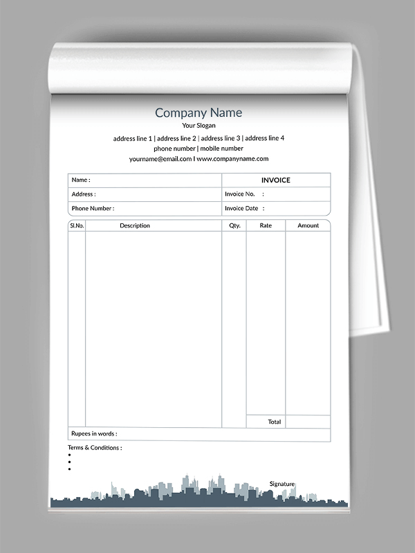 Consultancy  Bill Book Design