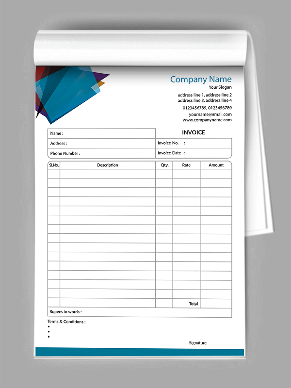 Professional Bill Book Design