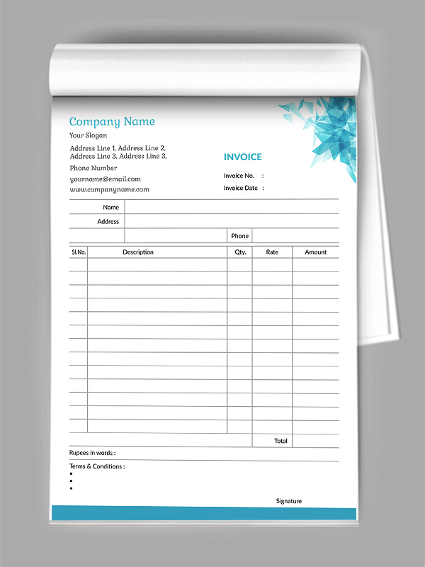 Abstract Bill Book Design