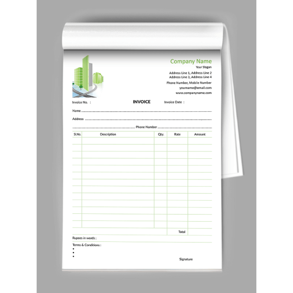 Construction  Bill Book Design