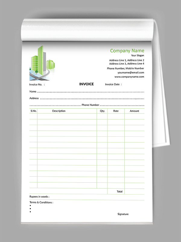 Construction  Bill Book Design