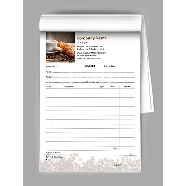 Bakery Bill Book Design