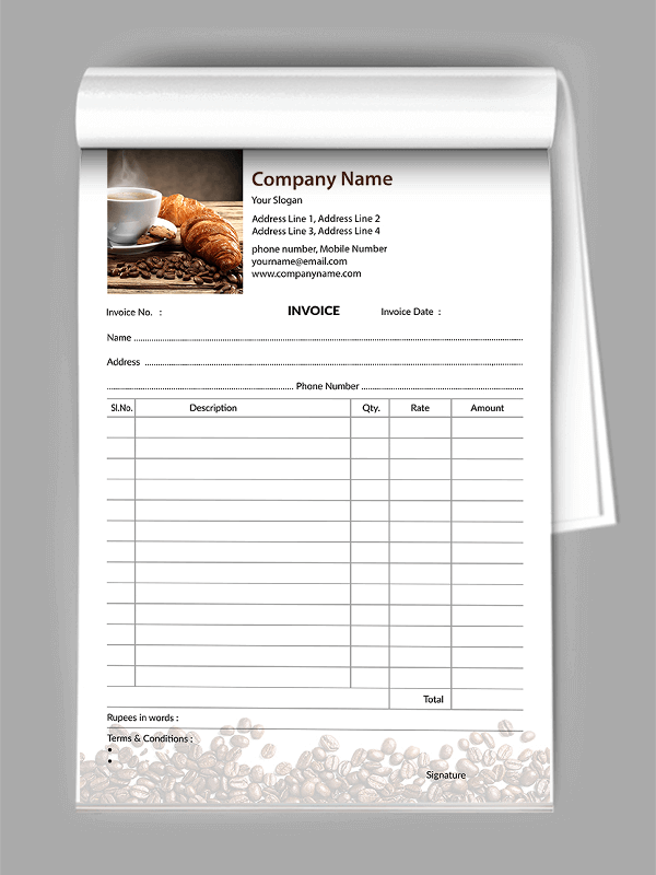 Bakery Bill Book Design