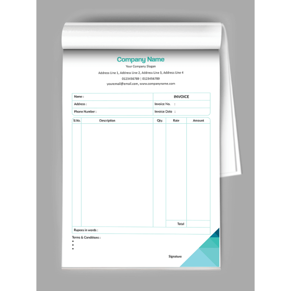 Professional  Bill Book Design