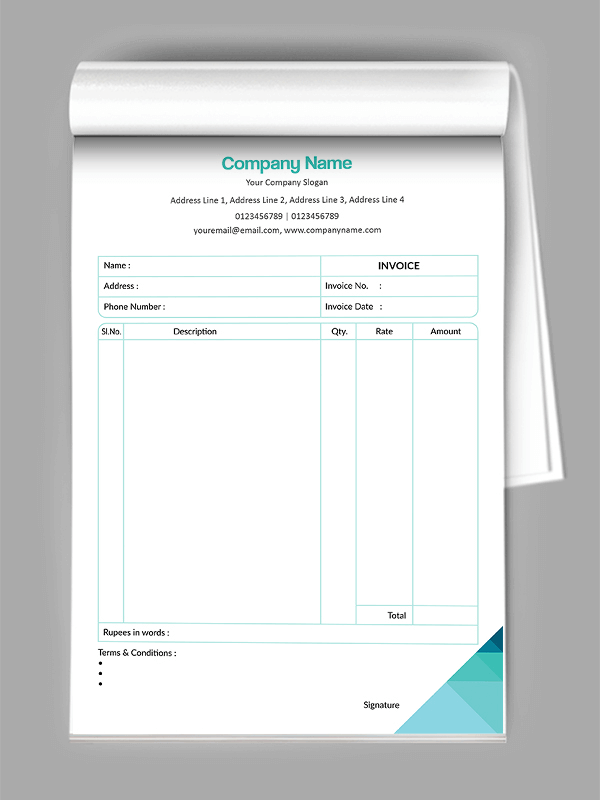 Professional  Bill Book Design