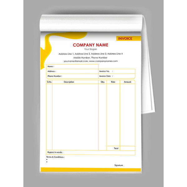 Paint Shop Bill Book Design