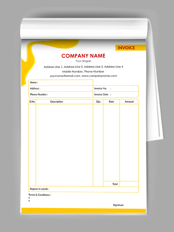 Paint Shop Bill Book Design
