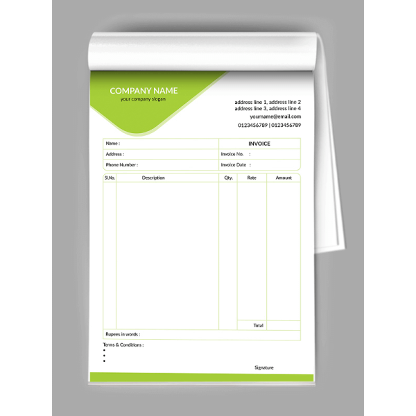 professional Bill Book Design