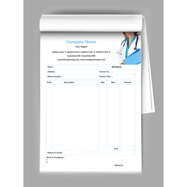 Doctors Bill Book Design