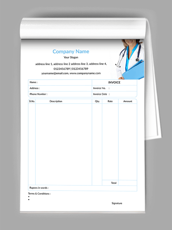 Doctors Bill Book Design